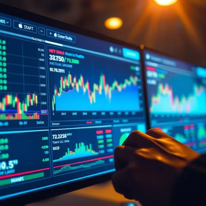 Technology interface depicting data analytics and investment charts relevant to Nigerian stock exchange