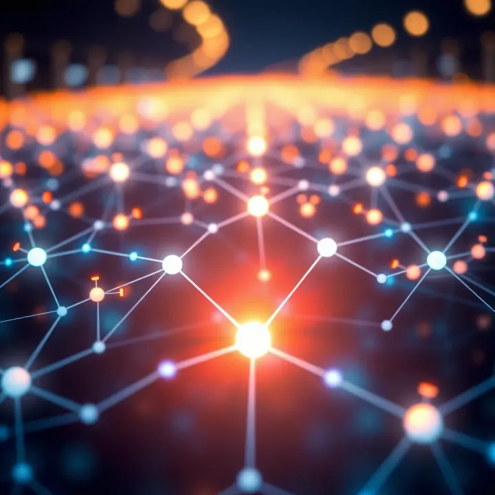 Overview of Stellar Blockchain Technology and Its Impact Illustration of digital network nodes representing Stellar blockchain technology connections