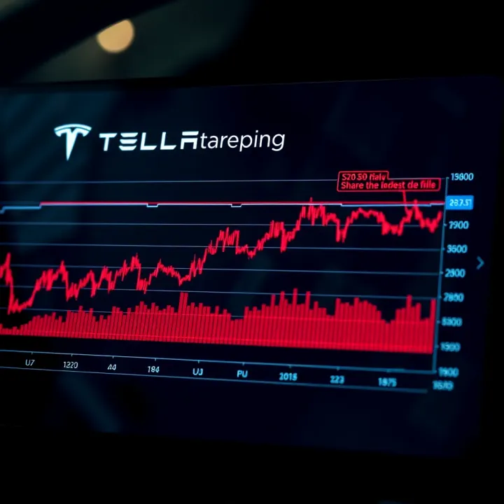 Graph showing Tesla's stock price fluctuations over recent months with highlighted key events