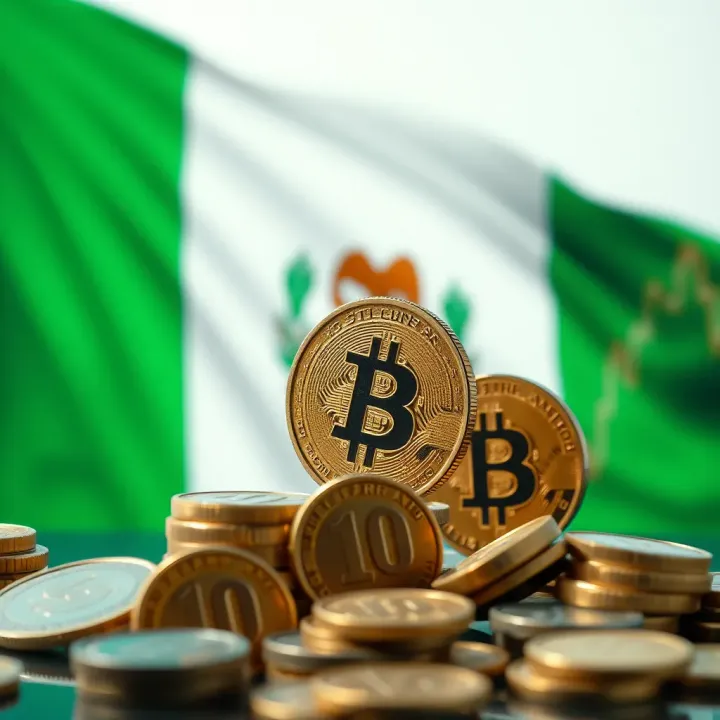 Currency exchange symbols with Nigerian flag background representing forex trading in Nigeria