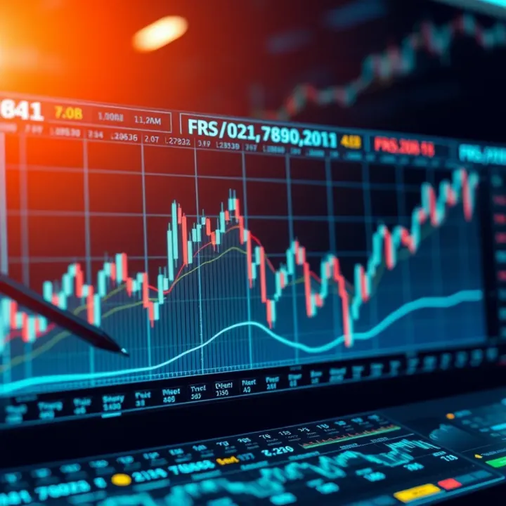 Graph illustrating the operation of artificial intelligence algorithms analyzing financial data for trading decisions