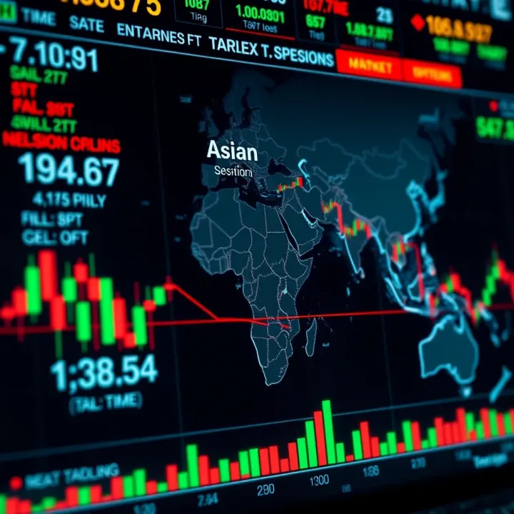 World map highlighting the Asian forex trading session hours relevant to Nigerian timezone