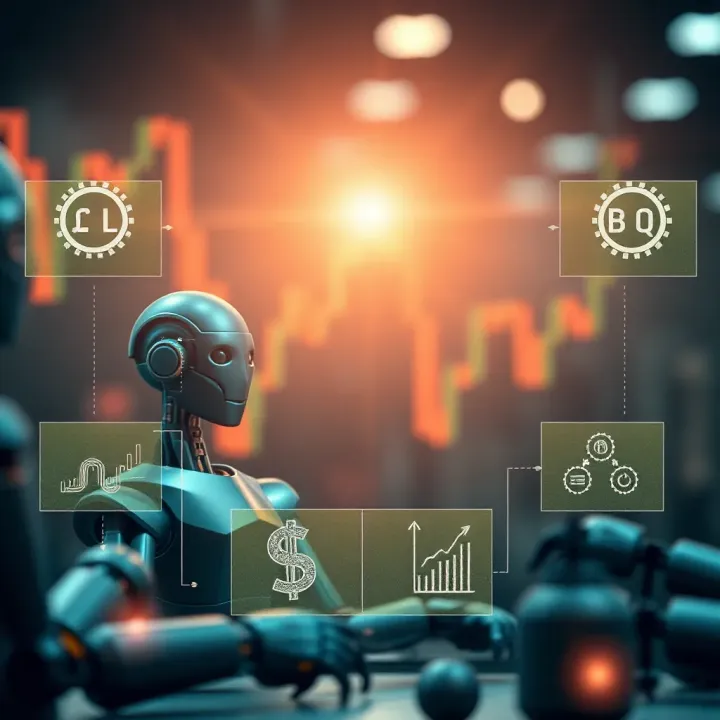 Diagram illustrating the functioning of a binary options trading bot analyzing market data