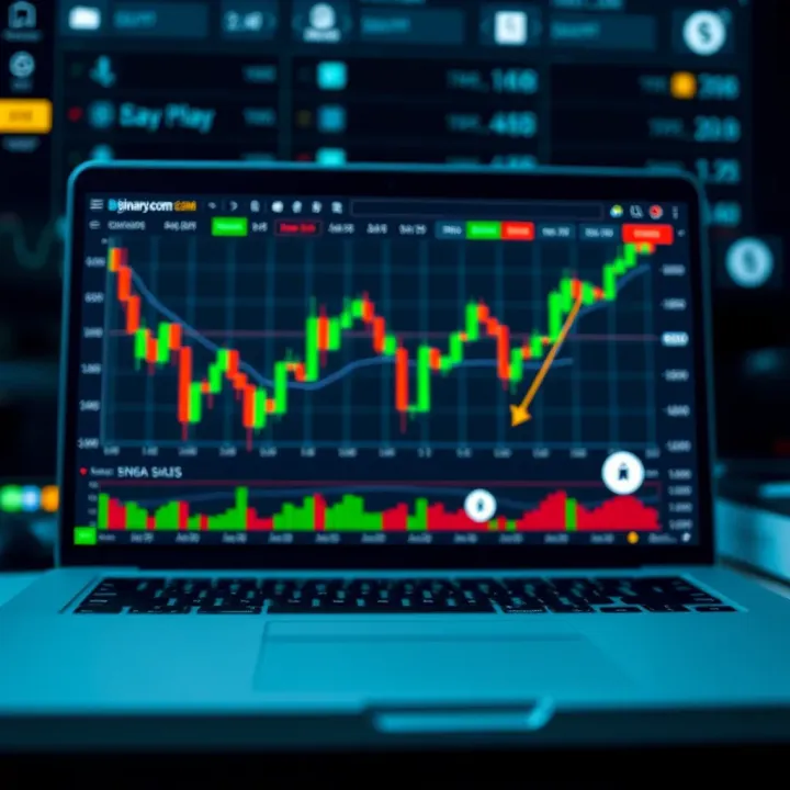 Illustration of financial charts and risk management icons for online trading