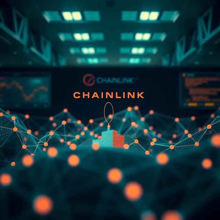 Visualization showing Chainlink enabling secure data flow from APIs to smart contracts, highlighting its role in DeFi and Nigerian technology