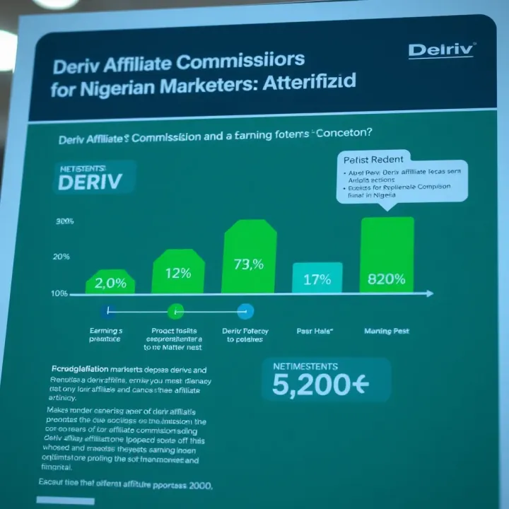 Infographic showing Deriv affiliate commission structure and earning potential for marketers in Nigeria