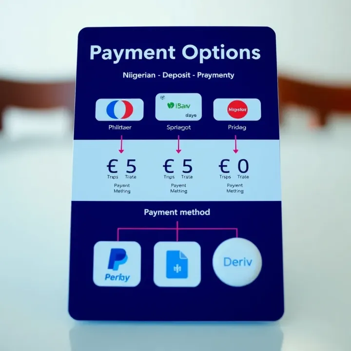 Payment Options for Nigerian Traders on Deriv Platform Diagram showing various payment methods available for Nigerian traders on Deriv platform