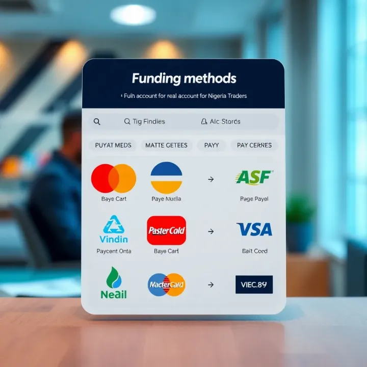 Illustration of funding options for Deriv account showcasing various payment methods