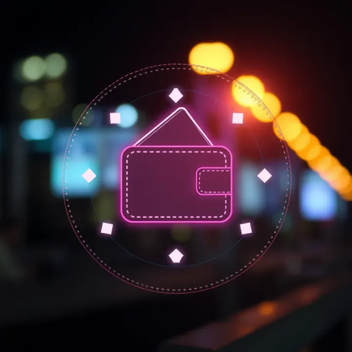 Digital Wallet Facilitating Instant Fund Transfers Digital wallet icon with instant fund transfer symbol