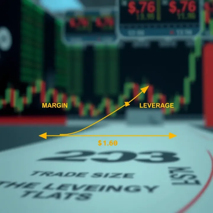 Diagram showing the relationship between margin, leverage, and trade size in forex trading