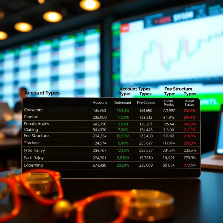 Comparison of account types and fee structures offered by an online brokerage