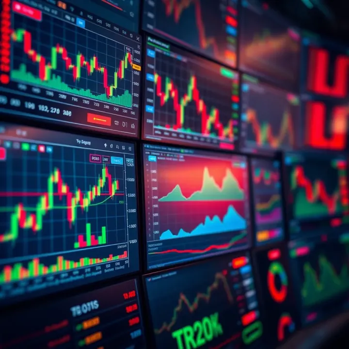 Trading platforms interface displaying forex and commodity charts with market indicators