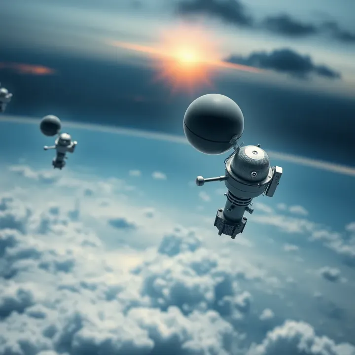 Illustration of weather satellites and radar systems collecting atmospheric data over Nigeria