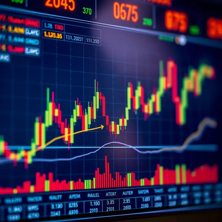 Graph showing different types of trading signals with upward and downward trends