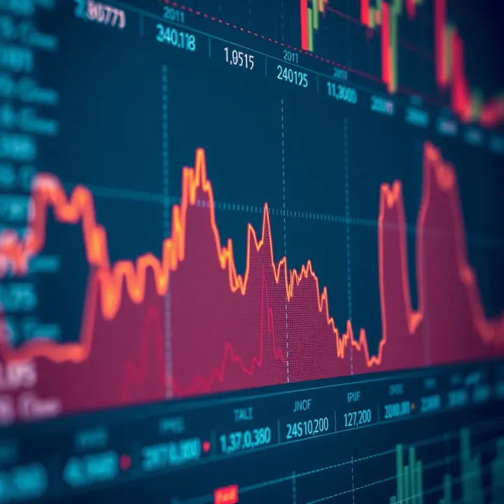 Graph illustrating the fluctuations in financial market volatility over time with varying peaks and troughs