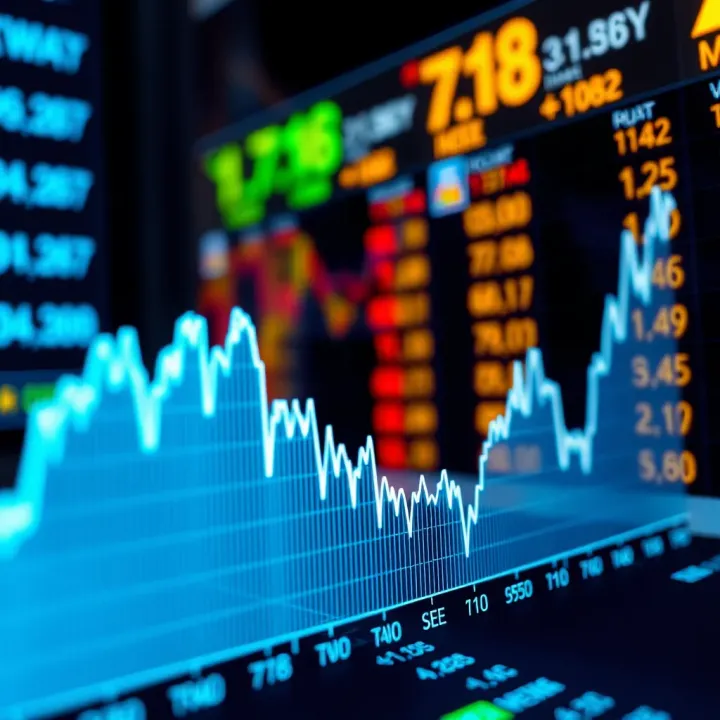 Graph showing fluctuations of the volatility index over time alongside market price movements
