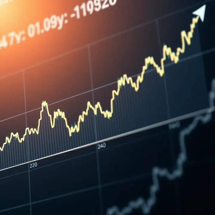 Graph showing fluctuations in a volatility index over time indicating market sentiment changes