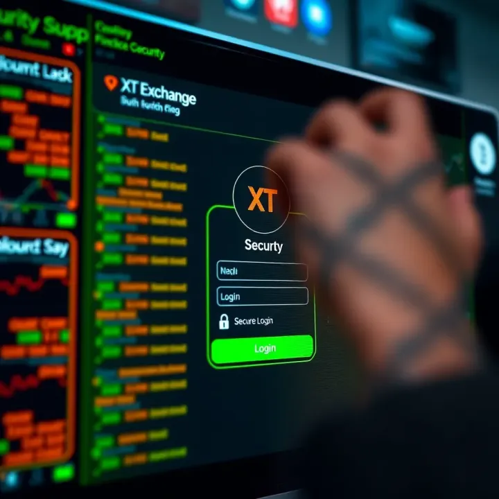 Secure login screen highlighting XT Exchange's security features and user protection