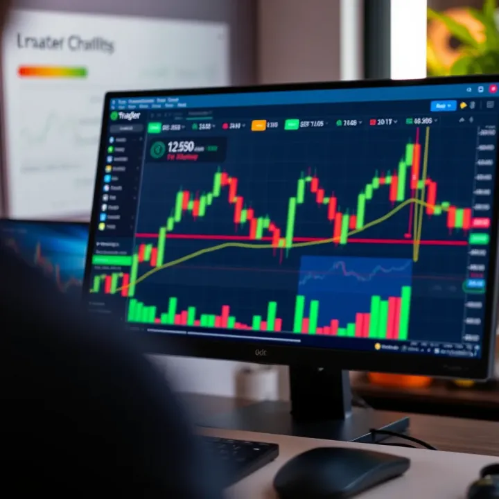TradingView platform displaying interactive financial charts with technical indicators for market analysis