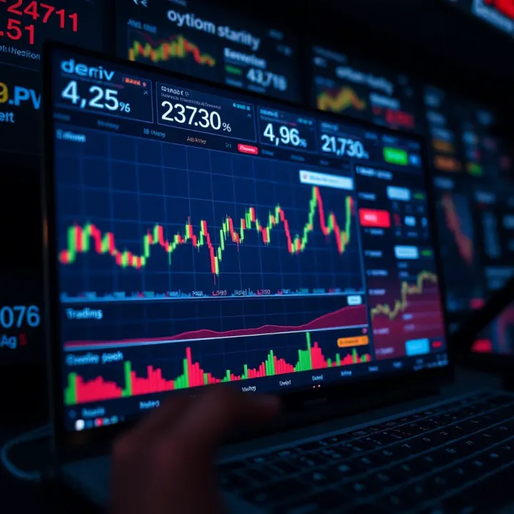 Deriv trading platform dashboard showing real-time market data and trading options integration