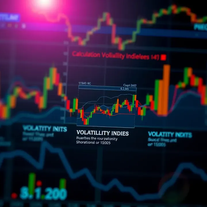 Diagram illustrating the calculation components and key applications of volatility indices in financial markets