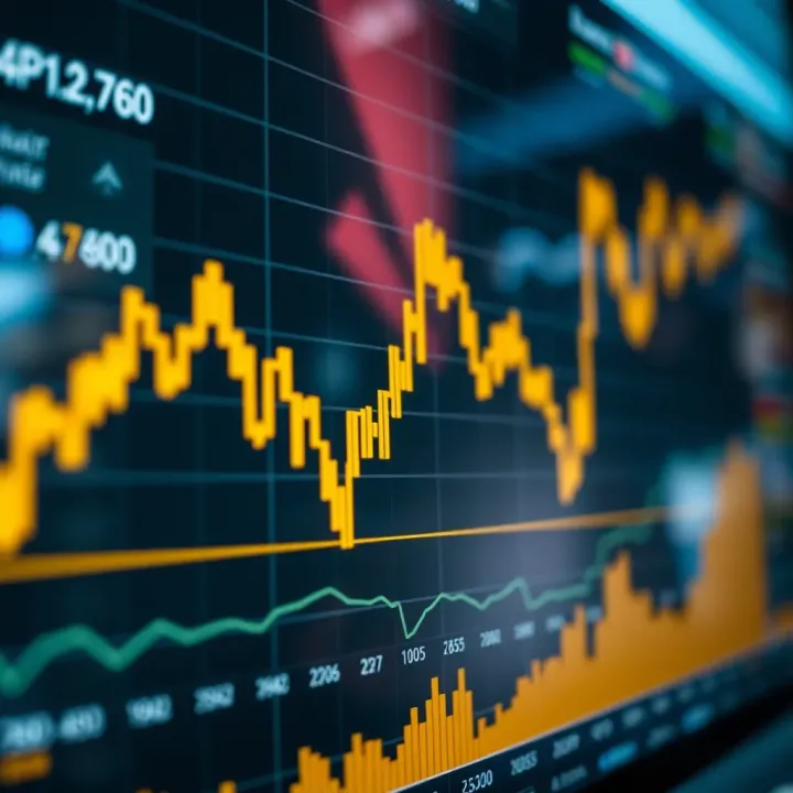 Graph showing stock market trends around a company's listing date