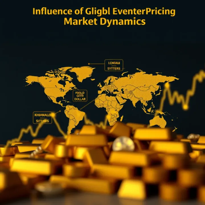 Diagram illustrating the impact of geopolitical and economic events on gold pricing and market trends